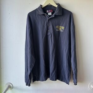 Vintage University of Michigan Pro Edge Collard Long Sleeve Polo Size L